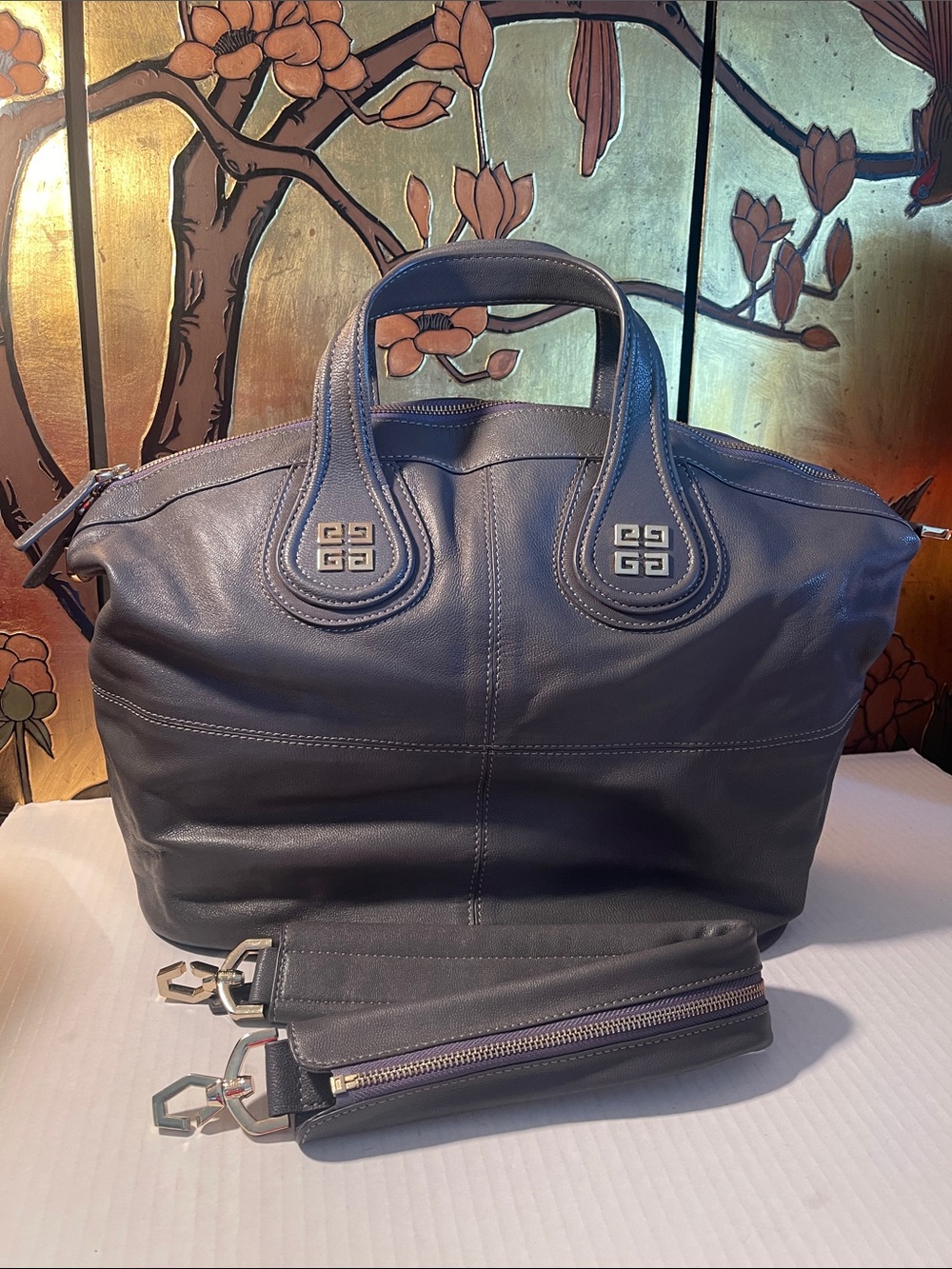 Givenchy Grey Leather Nightingale with Detachable Strap